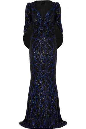 TALBOT RUNHOF Shawl design sequinned gown