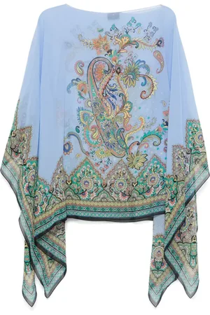 Etro Printed silk cape