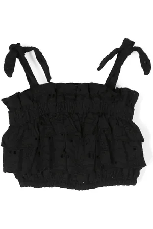 Le pandorine Broderie-anglaise cropped top