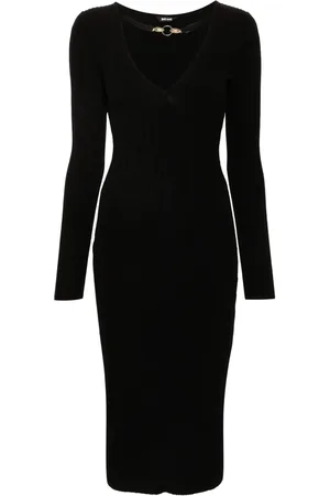 Roberto Cavalli V-neck knitted midi dress