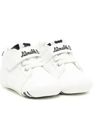 Miki House Embroidered-logo touch-strap sneakers