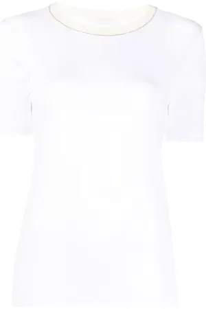 Fabiana Filippi Glitter-trim knitted top