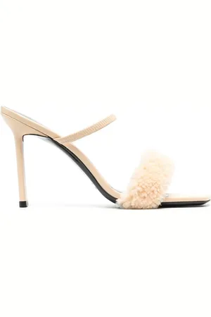 By Far Ada 100mm shearling sandals