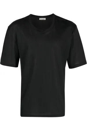 LANEUS Plain crew-neck T-shirt