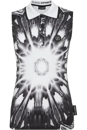 Philipp Plein Logo-print sleeveless polo top