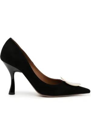 MALONE SOULIERS Vonn 90mm metallic-finish suede pumps