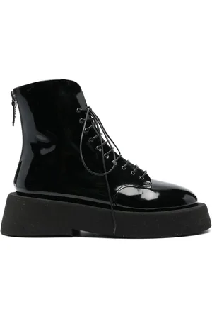 MARSÈLL 55mm patent lace-up boots