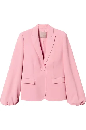 Twin-Set Gathered-sleeves crepe blazer