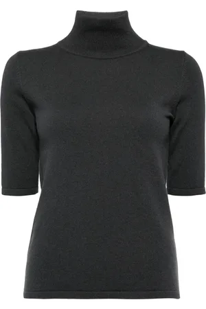 N.PEAL Mock-neck cashmere top