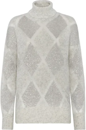 Brunello Cucinelli Sequined roll-neck jumper