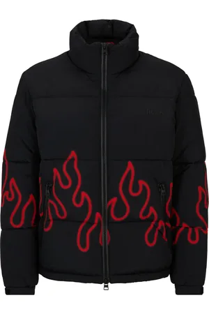 HUGO BOSS Flame-print quilted jacket