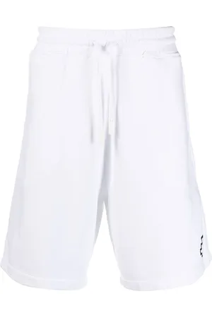 MARCELO BURLON Logo-print drawstring Bermuda shorts