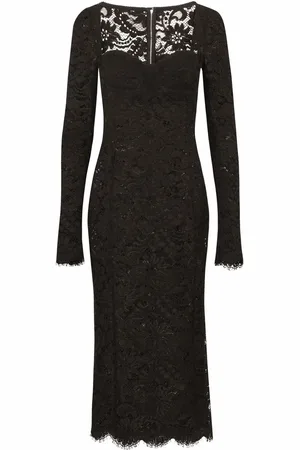 Dolce & Gabbana Scallop-hem lace midi dress