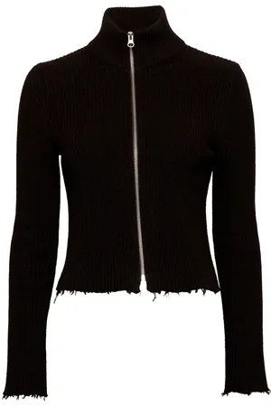 Maison Margiela Ribbed cotton zip-up cardigan