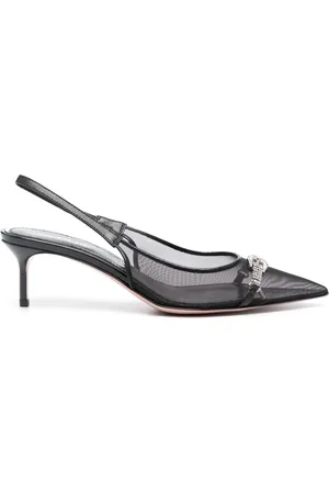 GEDEBE 50mm crystal-embellished slingback pumps