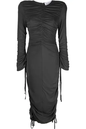 Cannari Concept W. Ruffles long-sleeve midi dress
