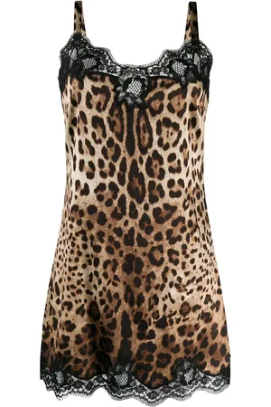 Dolce & Gabbana Leopard-print satin slip dress