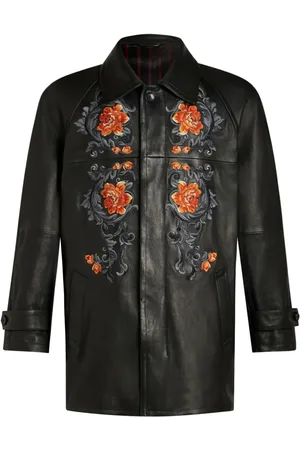 Etro Embroidered leather jacket