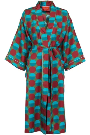 La DoubleJ Geometric-print silk robe