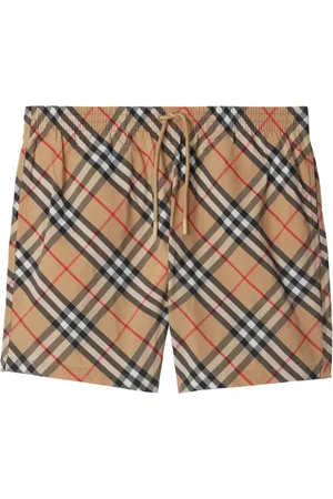 Burberry Check-print drawstring swim shorts