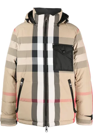 Burberry Check-print reversible hooded jacket