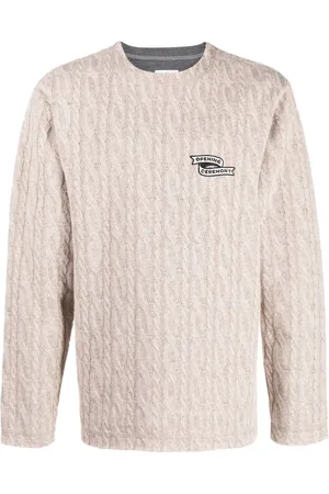 Opening Ceremony Embroidered-logo cable-knit jumper