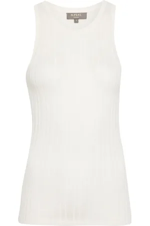 N.PEAL Round-neck ribbed-knit tank top
