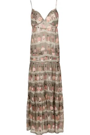 AMIR SLAMA Graphic-print silk maxi dress