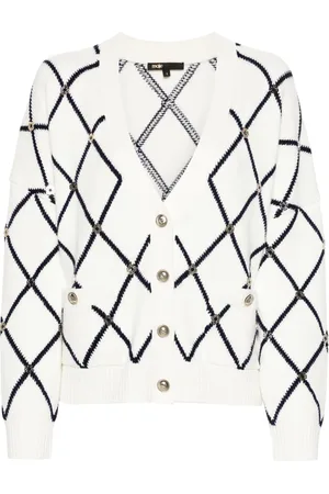 Maje Diamond-pattern knitted cardigan
