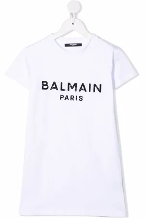 Balmain Sequin-logo embellished T-shirt dress