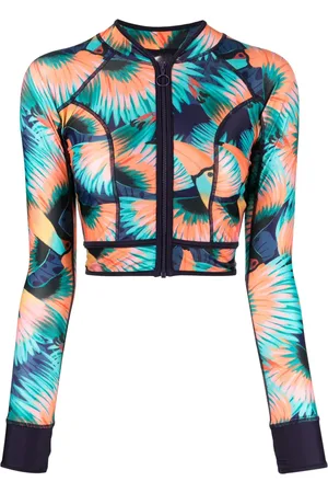 Duskii Toucan-print cropped rash guard