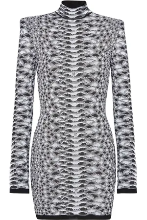 Balmain Python-jacquard knitted minidress