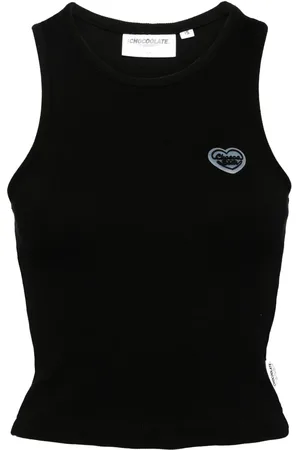 Chocoolate Logo patch cotton tank top