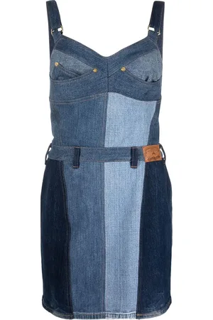 Marine Serre Regenerated denim minidress