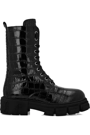 Philipp Plein Croc-effect leather boots