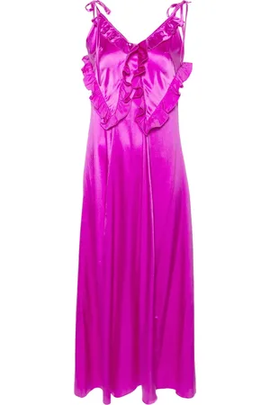 PNK Ruffled-detailed silk maxi dress