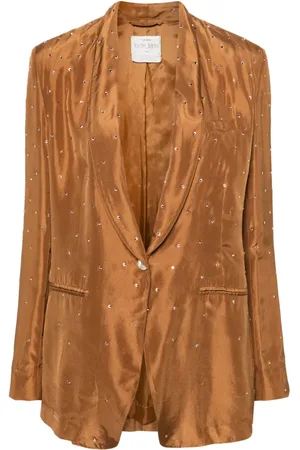 FORTE FORTE Crystal-embellished silk blazer