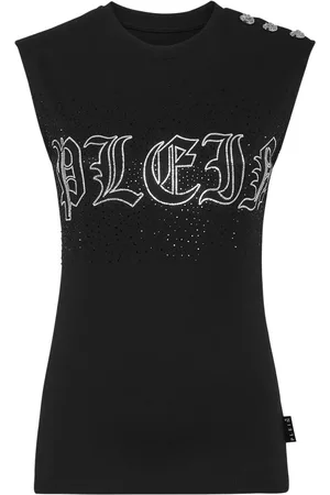 Philipp Plein Crystal-embellished cotton tank top