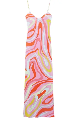 Puccini Marmo-print silk dress