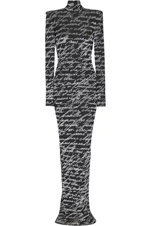 Balmain All-over slogan-print maxi dress