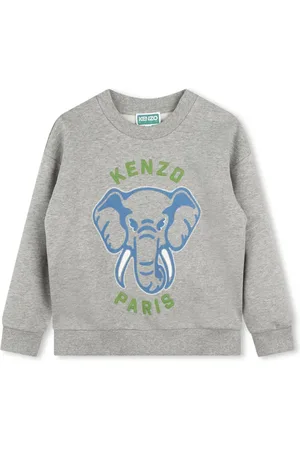 Kenzo Logo-embroidered m??lange-effect sweatshirt