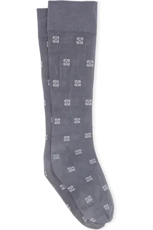 Ganni Embroidered-logo socks