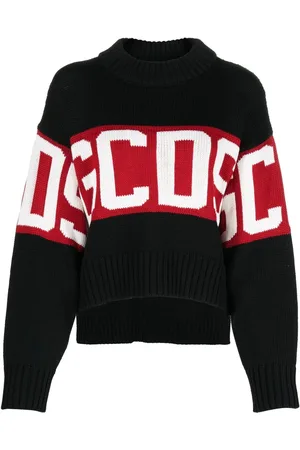 GCDS Intarsia-knit wool-blend jumper