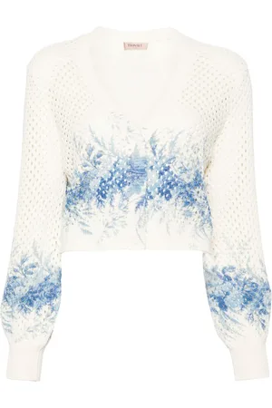 Twin-Set Press-stud open-knit cardigan