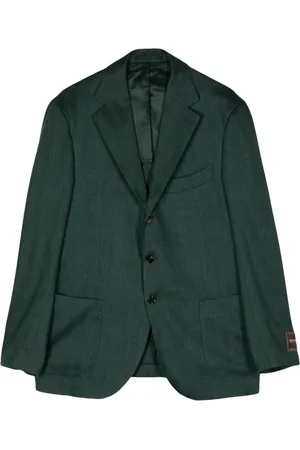 MAN ON THE BOON. Herringbone single-breasted blazer