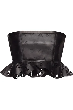 AREA Laser-cut leather heart bandeau