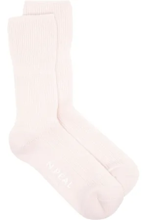 N.PEAL Rib Bed Cashmere Sock