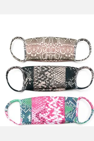 AMIR SLAMA Snakeskin-print face masks (pack of 3)