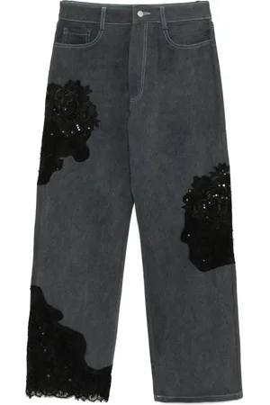 Collina Strada Lace panels straight-leg jeans