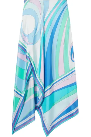 Puccini Cigni print silk handkerchief skirt
